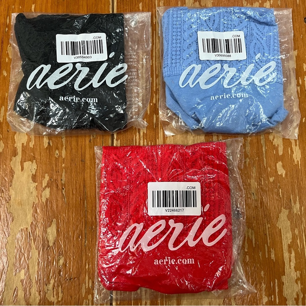 Aerie Women's Panties - Black, Blue, Red